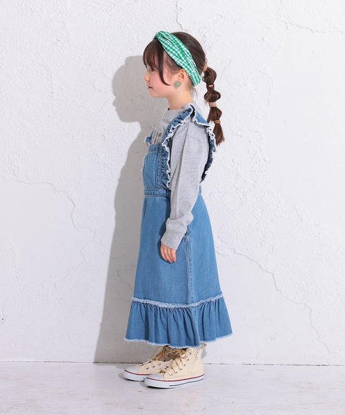 Ocean&Ground（オーシャン&グラウンド）の「ロマンティックデニムジャンパースカート(100～140cm)（デニムスカート・キッズ・ダークブルー/ライトブルー・100/110/120/130/140）」の9枚目の写真