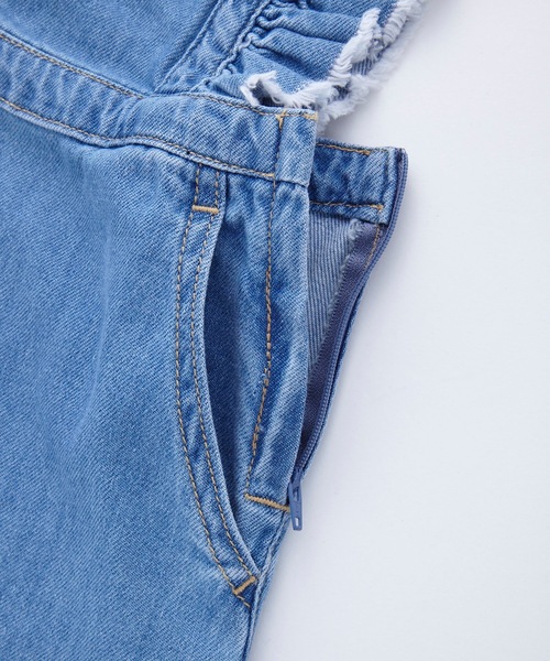 Ocean&Ground（オーシャン&グラウンド）の「ロマンティックデニムジャンパースカート(100～140cm)（デニムスカート・キッズ・ダークブルー/ライトブルー・100/110/120/130/140）」の10枚目の写真