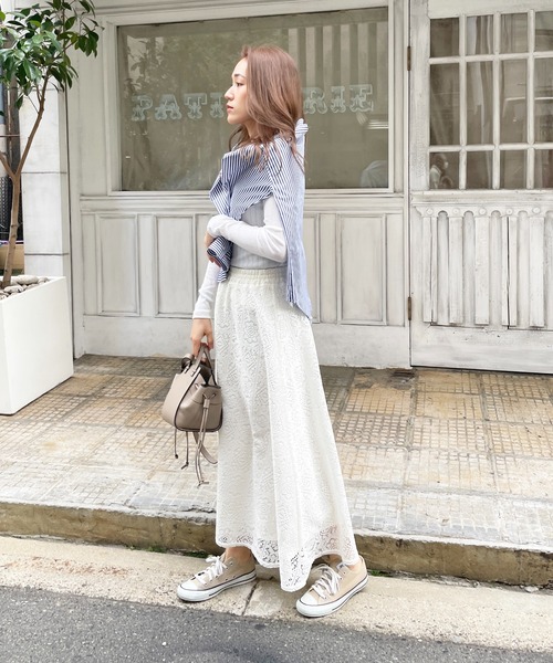 Meli rich(メリーリッチ)の「クロシェレーススカート(スカート・レディース・オフホワイト/ブラック・MEDIUM)」の10枚目の写真