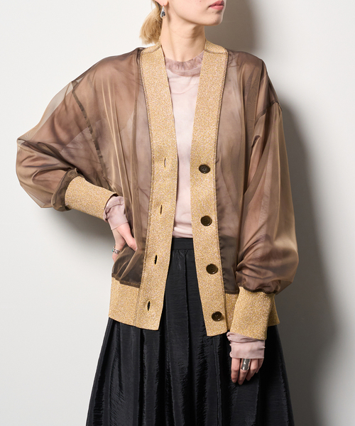 CITYSHOP / シティショップ 18080042701030 ラメリブニット 長袖カーディガン CITYSHOP - CITYSHOP (シティショップ) 18080042701030 ラメ