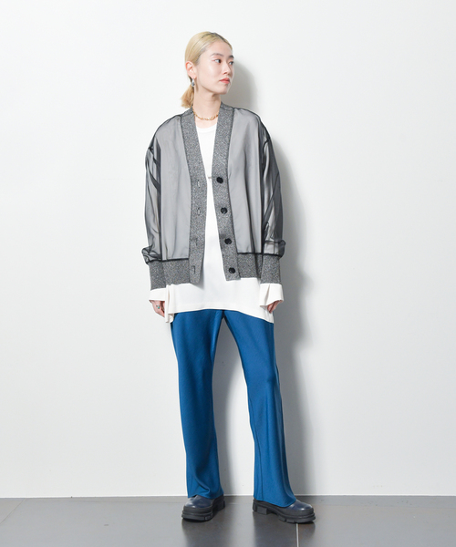 CITYSHOP（シティーショップ）の「RIB DOCKING カーディガン（カーディガン/ボレロ・レディース・ブラウン系その他/ブラック・FREE）」の5枚目の写真