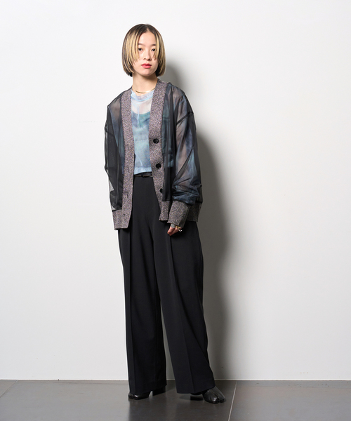 CITYSHOP（シティーショップ）の「RIB DOCKING カーディガン（カーディガン/ボレロ・レディース・ブラウン系その他/ブラック・FREE）」の6枚目の写真