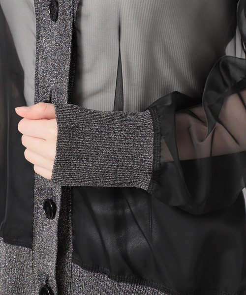 CITYSHOP（シティーショップ）の「RIB DOCKING カーディガン（カーディガン/ボレロ・レディース・ブラウン系その他/ブラック・FREE）」の18枚目の写真