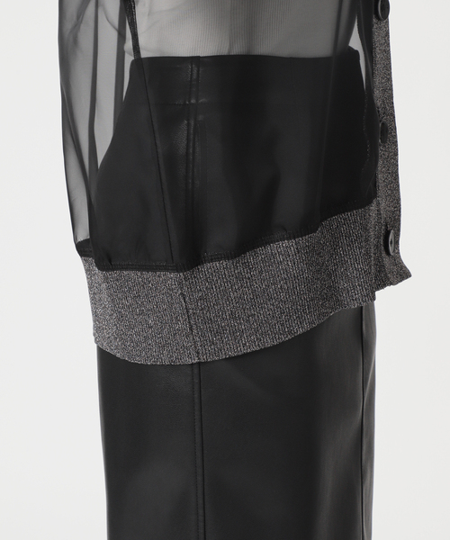 CITYSHOP（シティーショップ）の「RIB DOCKING カーディガン（カーディガン/ボレロ・レディース・ブラウン系その他/ブラック・FREE）」の19枚目の写真