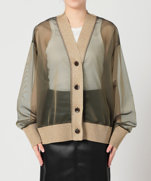 CITYSHOP（シティーショップ）の「RIB DOCKING カーディガン（カーディガン/ボレロ・レディース・ブラウン系その他/ブラック・FREE）」の22枚目の写真