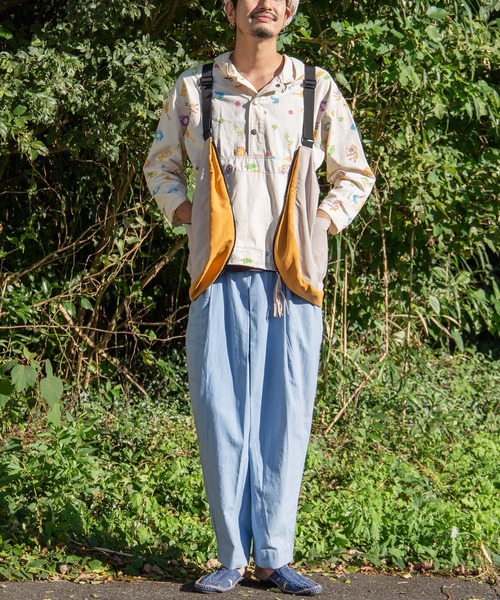 チャイハネ(チャイハネ)の「【チャイハネ】オリスカ刺繍バッグ・ベスト2WAY(トートバッグ・メンズ・ブルー/ベージュ/パープル・FREE)」の13枚目の写真