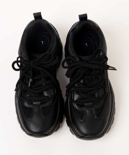 WEGO（ウィゴー）の「WEGO/ダブルシューレーススニーカー（スニーカー・レディース・ブラック/ホワイト/その他1・LARGE/MEDIUM）」の9枚目の写真