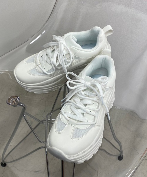 WEGO（ウィゴー）の「WEGO/ダブルシューレーススニーカー（スニーカー・レディース・ブラック/ホワイト/その他1・LARGE/MEDIUM）」の10枚目の写真