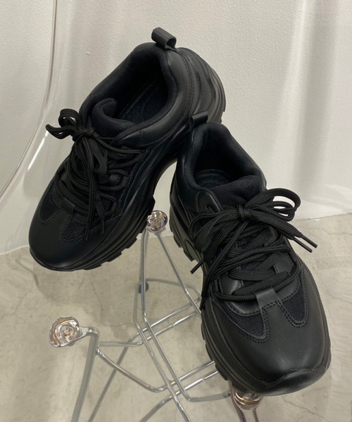 WEGO（ウィゴー）の「WEGO/ダブルシューレーススニーカー（スニーカー・レディース・ブラック/ホワイト/その他1・LARGE/MEDIUM）」の11枚目の写真