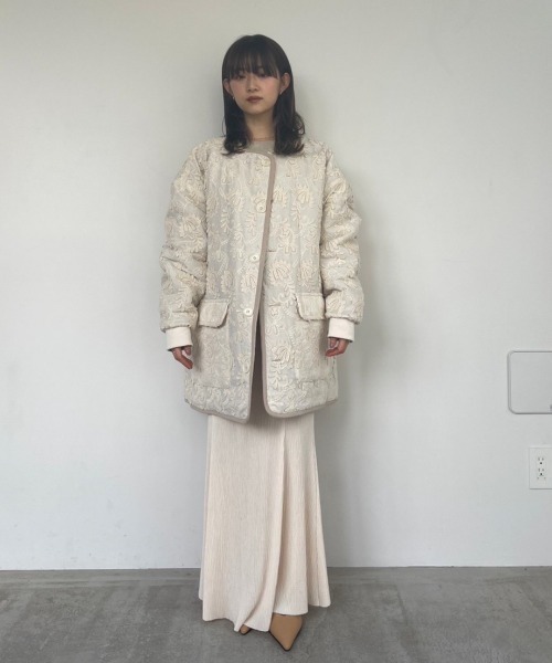 AMAIL（アマイル）の「2face sky cotton コート（ノーカラーコート 