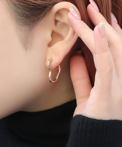 blackdia ocean ハートフープピアス（ピアス（両耳用））｜blackdia