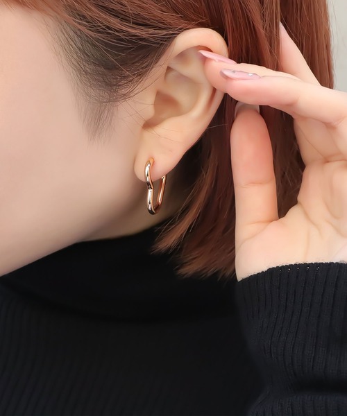 blackdia ocean ハートフープピアス（ピアス（両耳用））｜blackdia