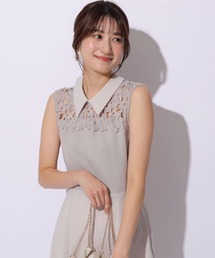 [超美品]リランドチュール 衿付きレースドッキングワンピース ２ Rirandture（リランドチュール）の「衿付きレースドッキング