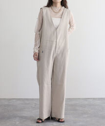 【GEVACO/ゲバコ】綿麻ツイルサロペット