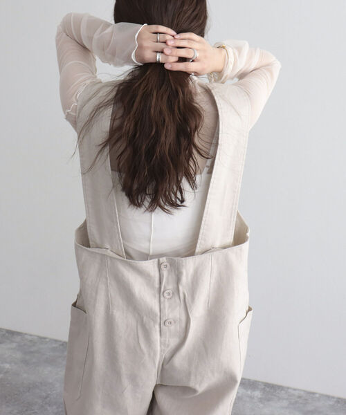 GEVACO（ゲバコ）の「【GEVACO/ゲバコ】綿麻ツイルサロペット（サロペット/オーバーオール・レディース・ベージュ/ブラック・36/38）」の5枚目の写真