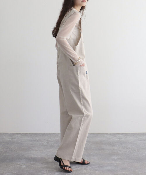 GEVACO（ゲバコ）の「【GEVACO/ゲバコ】綿麻ツイルサロペット（サロペット/オーバーオール・レディース・ベージュ/ブラック・36/38）」の8枚目の写真