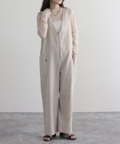 GEVACO（ゲバコ）の「【GEVACO/ゲバコ】綿麻ツイルサロペット（サロペット/オーバーオール・レディース・ベージュ/ブラック・36/38）」の10枚目の写真