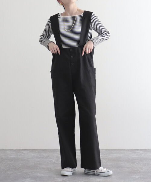 GEVACO（ゲバコ）の「【GEVACO/ゲバコ】綿麻ツイルサロペット（サロペット/オーバーオール・レディース・ベージュ/ブラック・36/38）」の15枚目の写真