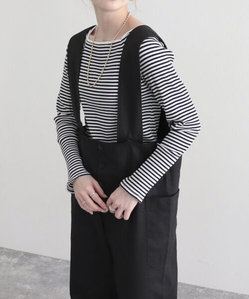 GEVACO（ゲバコ）の「【GEVACO/ゲバコ】綿麻ツイルサロペット（サロペット/オーバーオール・レディース・ベージュ/ブラック・36/38）」の16枚目の写真