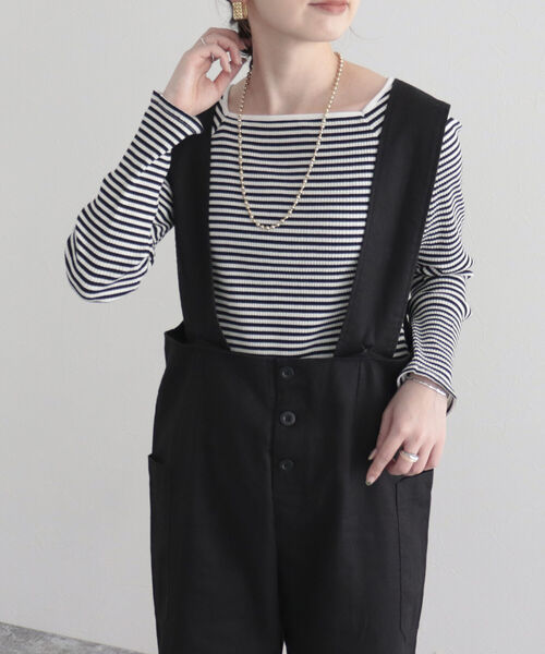 GEVACO（ゲバコ）の「【GEVACO/ゲバコ】綿麻ツイルサロペット（サロペット/オーバーオール・レディース・ベージュ/ブラック・36/38）」の17枚目の写真