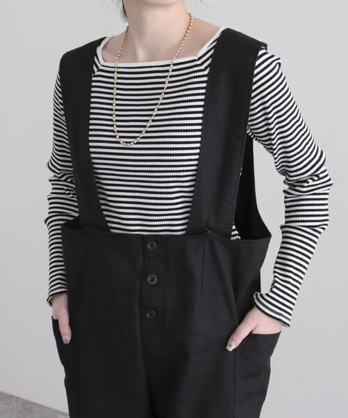 GEVACO（ゲバコ）の「【GEVACO/ゲバコ】綿麻ツイルサロペット（サロペット/オーバーオール・レディース・ベージュ/ブラック・36/38）」の20枚目の写真