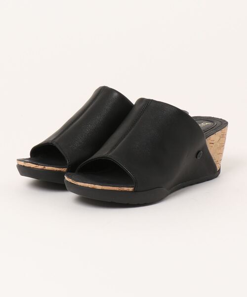Bussola(ブソラ)の「【bussola】ウェッジヒールミュールサンダル(935703)(サンダル・レディース・ブラック・36/37/38/39/35)」の4枚目の写真
