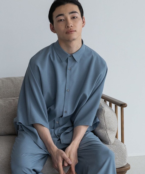 LOWRYS FARM（ローリーズファーム）の「ＲＥＦＬＡＸウェザードルマンシャツ　178271（シャツ/ブラウス・メンズ・ホワイト/ネイビー/サックスブルー/ブルー/ダークブルー・MEDIUM/LARGE）」の4枚目の写真