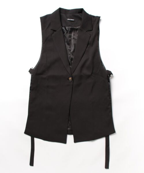 SpRay(スプレイ)の「サイドベルトテーラードジレ(ベスト・レディース・ブラック/グレイッシュベージュ/オフホワイト・FREE)」の7枚目の写真