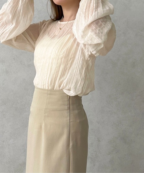apres jour clair(アプレジュールクレア)の「【apres jour clair】クリンクルシアートップス【ZOZOTOWN限定アイテム】(シャツ/ブラウス・レディース・アイボリー/ピンクベージュ/ベージュ・フリー/X-LARGE)」の7枚目の写真
