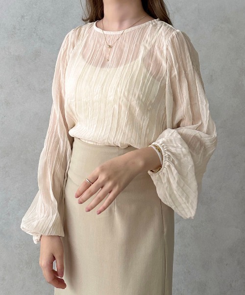 apres jour clair(アプレジュールクレア)の「【apres jour clair】クリンクルシアートップス【ZOZOTOWN限定アイテム】(シャツ/ブラウス・レディース・アイボリー/ピンクベージュ/ベージュ・フリー/X-LARGE)」の10枚目の写真