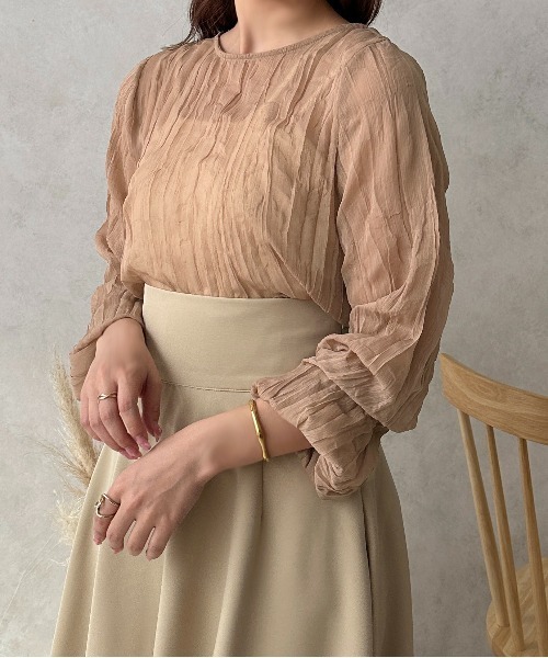 apres jour clair(アプレジュールクレア)の「【apres jour clair】クリンクルシアートップス【ZOZOTOWN限定アイテム】(シャツ/ブラウス・レディース・アイボリー/ピンクベージュ/ベージュ・フリー/X-LARGE)」の11枚目の写真