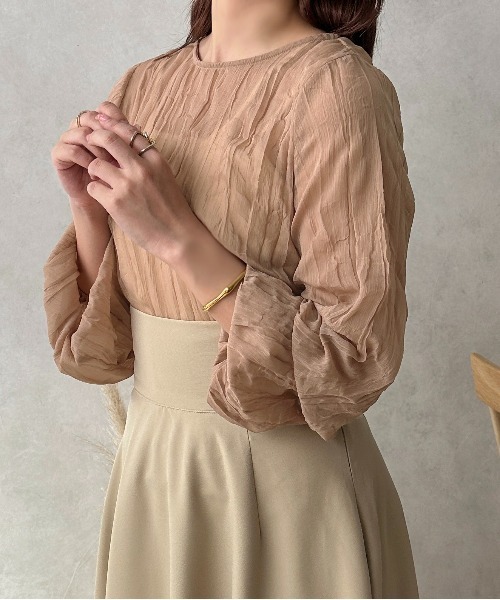 apres jour clair(アプレジュールクレア)の「【apres jour clair】クリンクルシアートップス【ZOZOTOWN限定アイテム】(シャツ/ブラウス・レディース・アイボリー/ピンクベージュ/ベージュ・フリー/X-LARGE)」の13枚目の写真