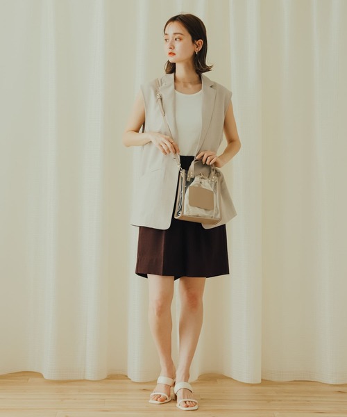 SENSE OF PLACE by URBAN RESEARCH（センスオブプレイスバイアーバンリサーチ）の「スクエアクリアショルダーバッグ（ショルダーバッグ・レディース・アイボリー/ブラック/ライトベージュ・ONE）」の17枚目の写真