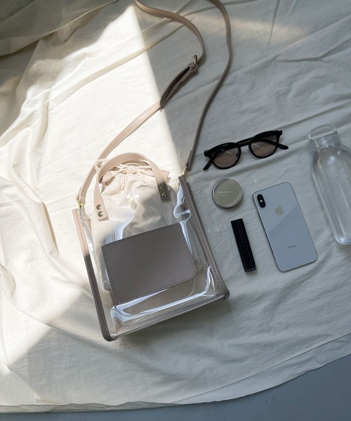 SENSE OF PLACE by URBAN RESEARCH（センスオブプレイスバイアーバンリサーチ）の「スクエアクリアショルダーバッグ（ショルダーバッグ・レディース・アイボリー/ブラック/ライトベージュ・ONE）」の19枚目の写真