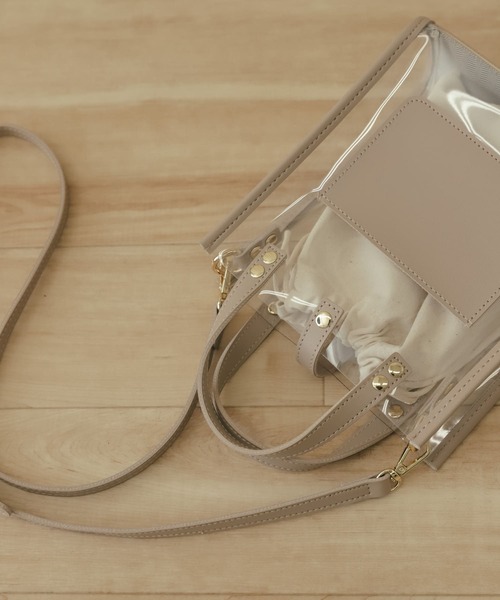 SENSE OF PLACE by URBAN RESEARCH（センスオブプレイスバイアーバンリサーチ）の「スクエアクリアショルダーバッグ（ショルダーバッグ・レディース・アイボリー/ブラック/ライトベージュ・ONE）」の20枚目の写真