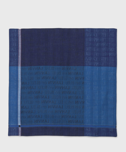 LANVIN en Bleu（ランバンオンブルー）の「総柄ハンカチ ロゴ（ハンカチ/ハンドタオル・メンズ・ネイビー/グリーン/ブルー・FREE）」の4枚目の写真