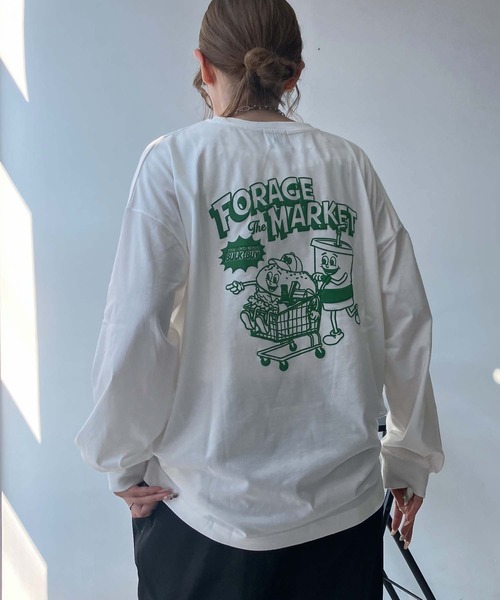 AS KNOW AS plus(アズノゥアズプラス)の「○ジャンクフード 発泡プリントロンT(Tシャツ/カットソー・レディース・オフホワイト/ブラック/オートミール/グリーン/ホワイト系2/ブラック系2/アイボリー系2/ネイビー系2/ホワイト系3/ブラック系3/ベージュ系3/ネイビー系3/ホワイト系4/ブラック系4/ベージュ系4/グリーン系4/スミクロ/ホワイト系5/ブラック系5/ブルー系5・FREE)」の5枚目の写真