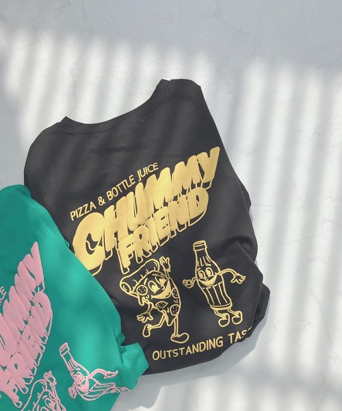 AS KNOW AS plus(アズノゥアズプラス)の「○ジャンクフード 発泡プリントロンT(Tシャツ/カットソー・レディース・オフホワイト/ブラック/オートミール/グリーン/ホワイト系2/ブラック系2/アイボリー系2/ネイビー系2/ホワイト系3/ブラック系3/ベージュ系3/ネイビー系3/ホワイト系4/ブラック系4/ベージュ系4/グリーン系4/スミクロ/ホワイト系5/ブラック系5/ブルー系5・FREE)」の6枚目の写真