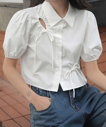 Vipoa | チャイナカットアウトクロップドブラウス(シャツ/ブラウス)