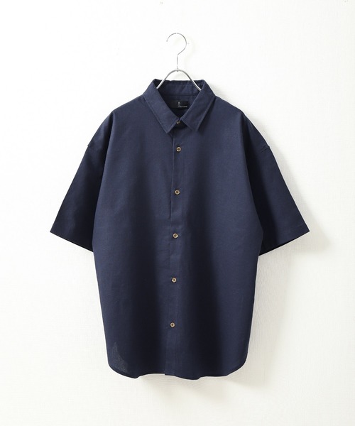 ZIP FIVE（ジップファイブ）の「【ZIP FIVE】コットンリネンライク　レギュラーカラーシャツ/リネンライクレギュラーカラーシャツ（シャツ/ブラウス・メンズ・アイボリー/オリーブ/ブラウン/ネイビー/ブラック・SMALL/MEDIUM/LARGE/X-LARGE）」の5枚目の写真