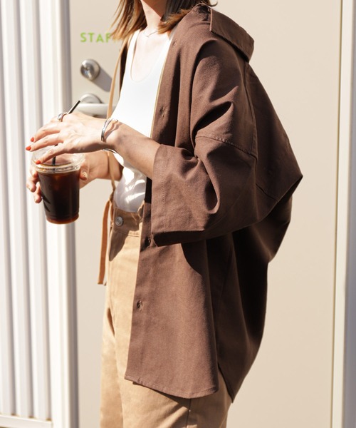 ZIP FIVE（ジップファイブ）の「【ZIP FIVE】コットンリネンライク　レギュラーカラーシャツ/リネンライクレギュラーカラーシャツ（シャツ/ブラウス・メンズ・アイボリー/オリーブ/ブラウン/ネイビー/ブラック・SMALL/MEDIUM/LARGE/X-LARGE）」の11枚目の写真