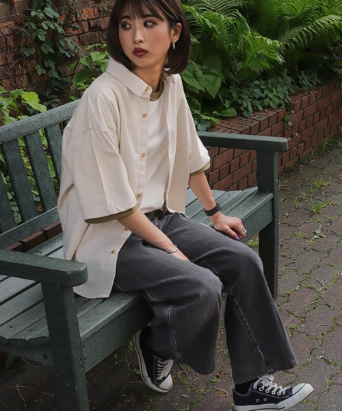 ZIP FIVE（ジップファイブ）の「【ZIP FIVE】コットンリネンライク　レギュラーカラーシャツ/リネンライクレギュラーカラーシャツ（シャツ/ブラウス・メンズ・アイボリー/オリーブ/ブラウン/ネイビー/ブラック・SMALL/MEDIUM/LARGE/X-LARGE）」の8枚目の写真