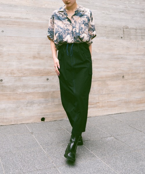 Happy John（ハッピージョン）の「bycolor cargo skirt/バイカラーカーゴスカート（スカート・レディース・ベージュ/ブラック・FREE）」の14枚目の写真