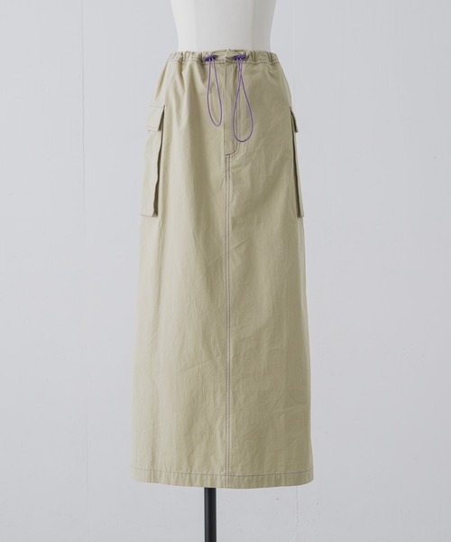 Happy John（ハッピージョン）の「bycolor cargo skirt/バイカラーカーゴスカート（スカート・レディース・ベージュ/ブラック・FREE）」の11枚目の写真