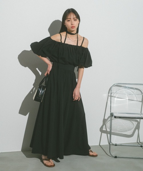 VANNIE U（ヴァニーユー）の「オフショルボリュームブラウス/マルチストラップ/前後２WAY（シャツ/ブラウス・レディース・ブラック/ベージュ/アイボリー/グレー/ネイビー/ブルー・FREE）」の10枚目の写真