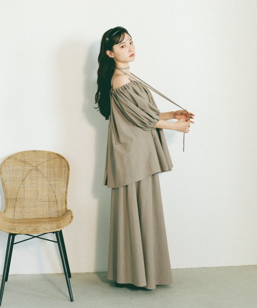 VANNIE U（ヴァニーユー）の「オフショルボリュームブラウス/マルチストラップ/前後２WAY（シャツ/ブラウス・レディース・ブラック/ベージュ/アイボリー/グレー/ネイビー/ブルー・FREE）」の16枚目の写真