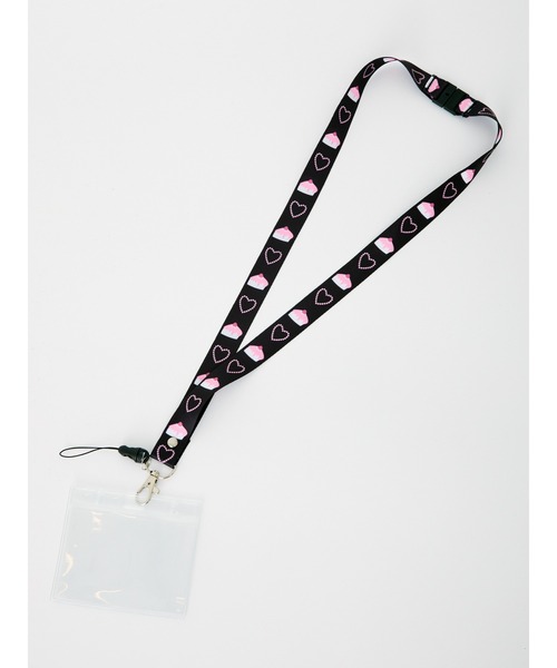 Ank Rouge(アンクルージュ)の「ケーキハートネックストラップ(その他雑貨・レディース・ブラック/ピンク・FREE)」の2枚目の写真