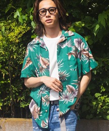【WEB限定】アロハシャツ メンズ レディース 柄シャツ レーヨン100％ 半袖 オープンカラー 開襟シャツ 花柄 和柄 ボタニカル
