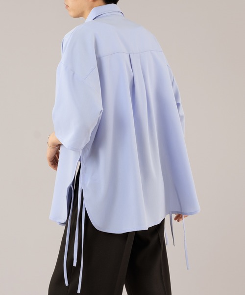 セール】DRAW CODE SLIT SHIRT/ドローコードスリットシャツ