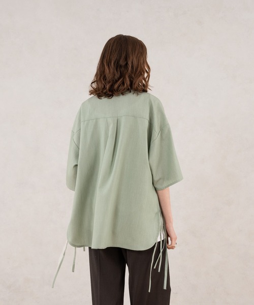 セール】DRAW CODE SLIT SHIRT/ドローコードスリットシャツ